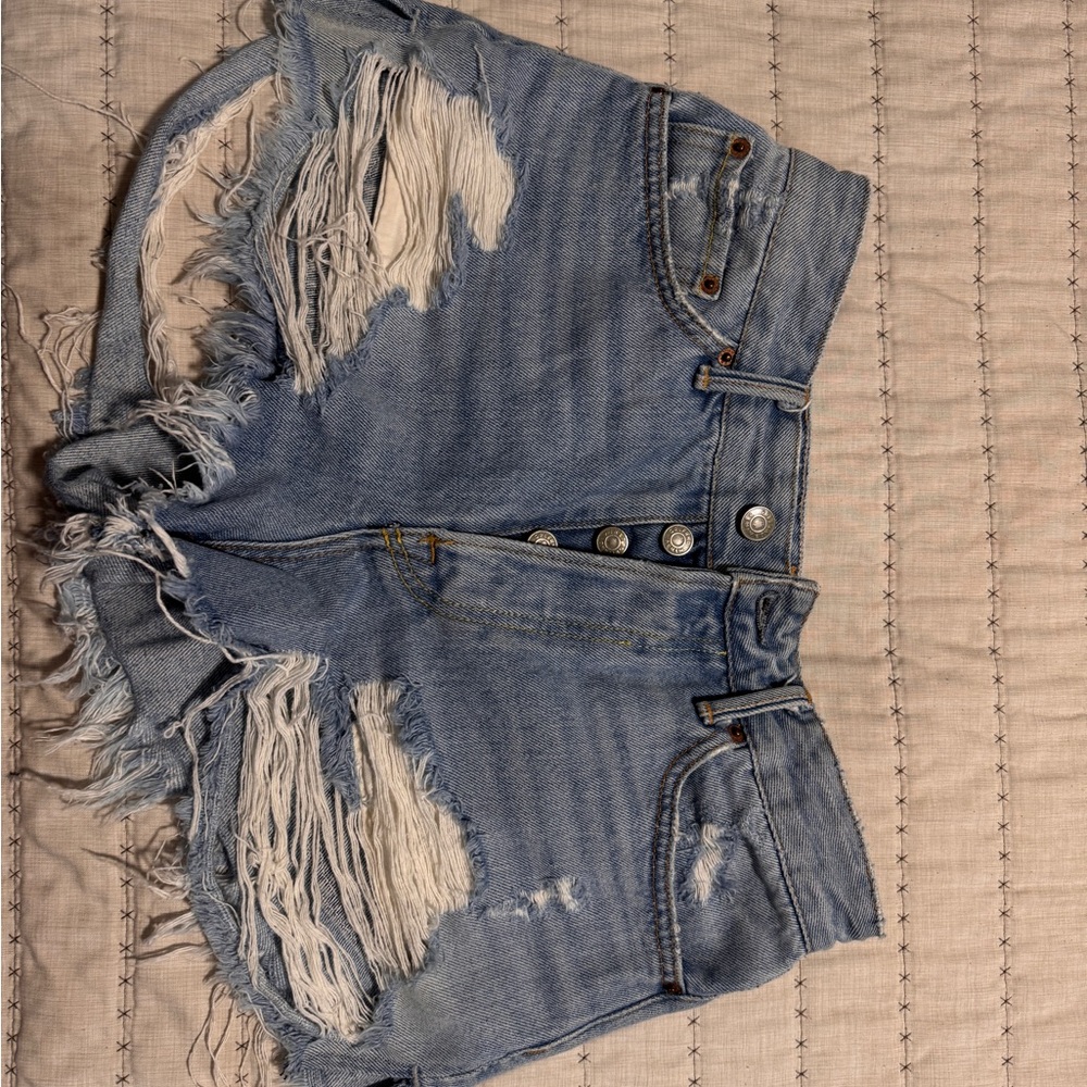 Distressed Denim Shorts